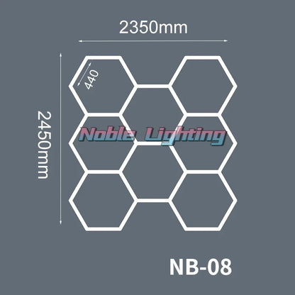 DecorBites™ Hexagon LED Ceiling Light for Barbershop and Garage Hair Salon