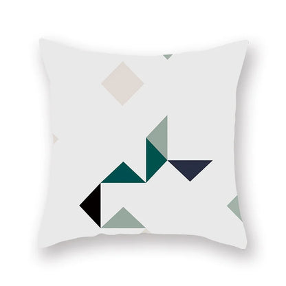 DecorBites™ Geometric Leaf Flower Pillowcase Teal Blue Sofa Car Home Decor Throw Cover