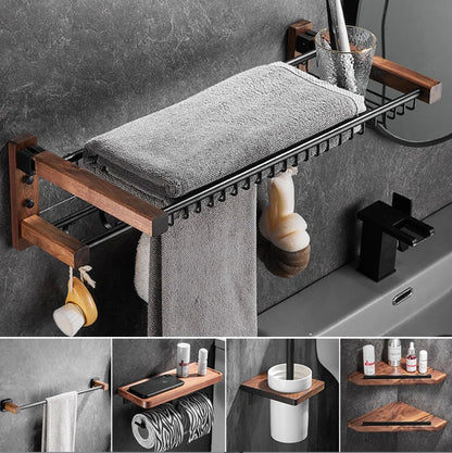 DecorBites™ Bathroom Hardware Set: Pendant Towel Bar, Towel Ring, Paper Holder, Shelf