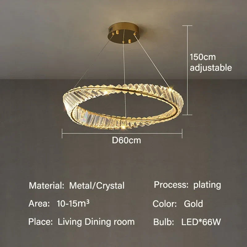 Crystal Gold Pendant Chandelier