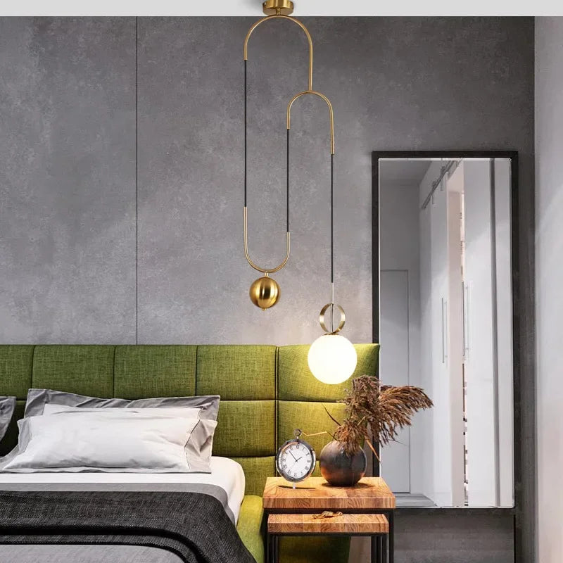 DecorBites™ Glass Ball Pulley Pendant Light for Modern Indoor Decor