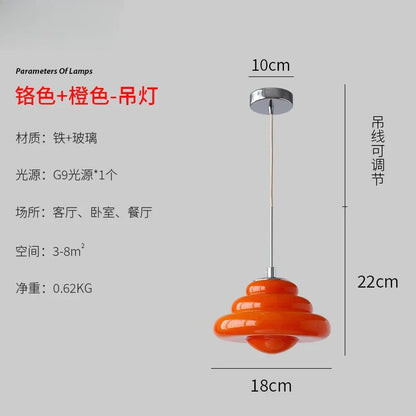 DecorBites™ Cream Glass Pendant Lights LED G9 for Girl's Room & Kitchen