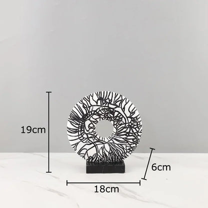 DecorBites™ Circle Ornament Desk Decoration Resin Ring Statue Modern Crafts Decor
