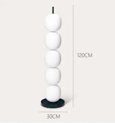 DecorBites™ Gourd String Floor Lamp, White Glass Lampshade, Designer Nordic Floor Light