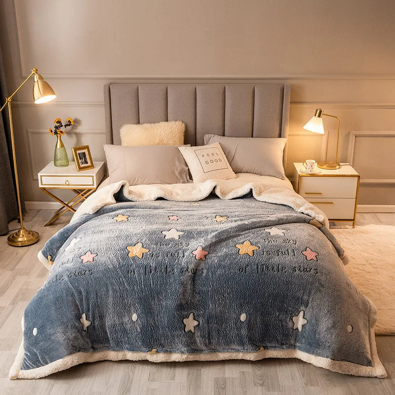 DecorBites™ Double-Sided Fleece Wool Blanket