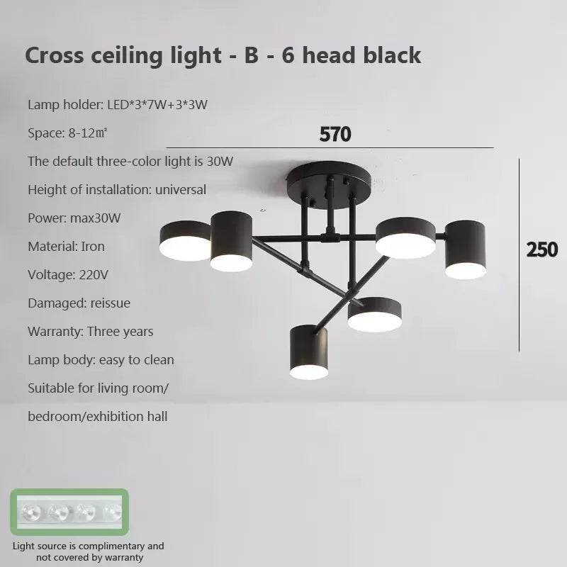 DecorBites™ LED Ceiling Chandelier: Modern Light Fixture for Living Room, Bedroom, Hall - Indoor Home Decor