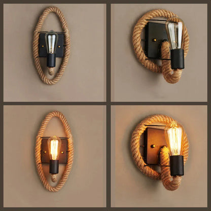 DecorBites™ Hemp Rope Wall Lamp for Home & Commercial Spaces