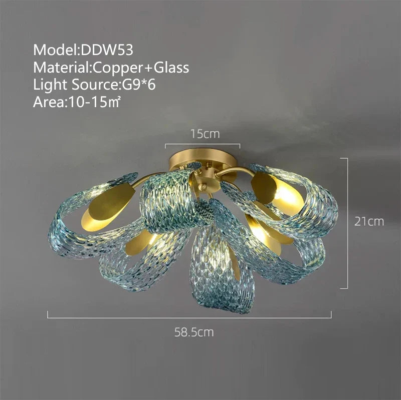 Copper Peacock Ceiling Chandelier