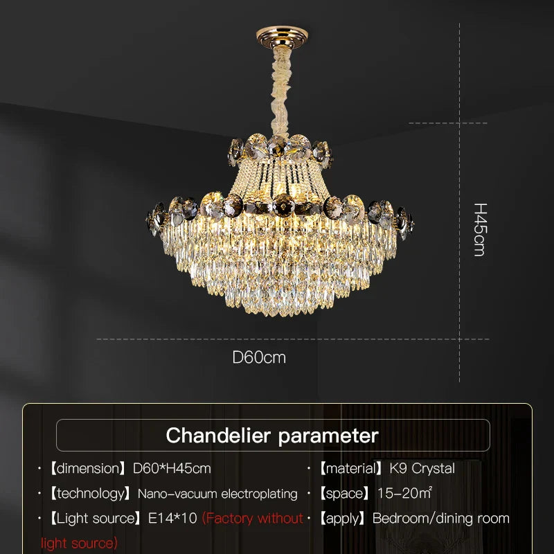 DecorBites™ Crystal Chandelier: Modern Nordic Luxury for Living Room, Dining Room, Bedroom