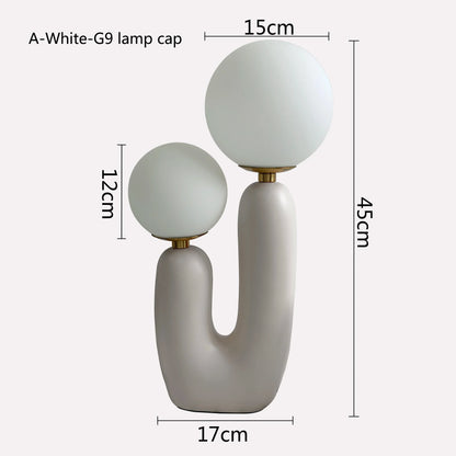 DecorBites™ Glass Ball LED Table Lamp: Green Pink Resin Nordic Style for Home Decor