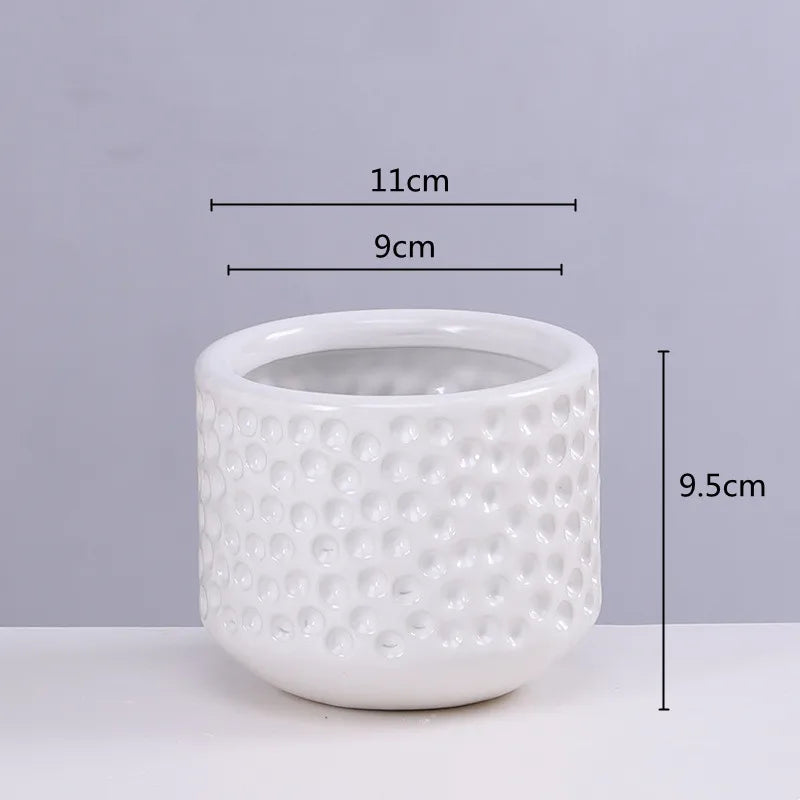 DecorBites™ Gold Ceramic Flower Pot Succulent Vase Terrarium Plant Pots for Home Balcony Decor