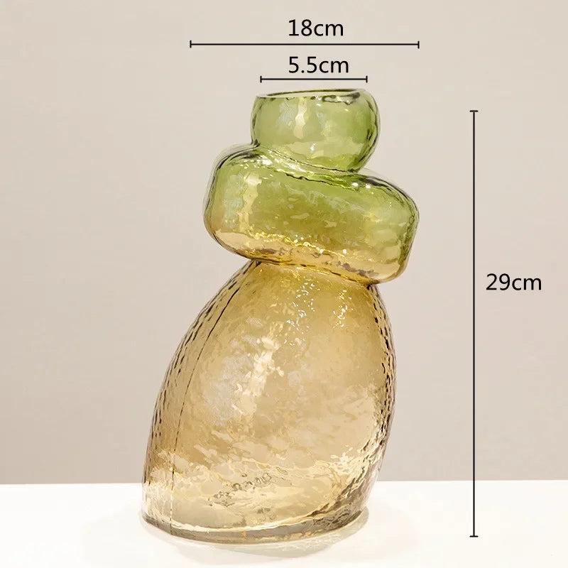 Gradient Glass Gourd Vase