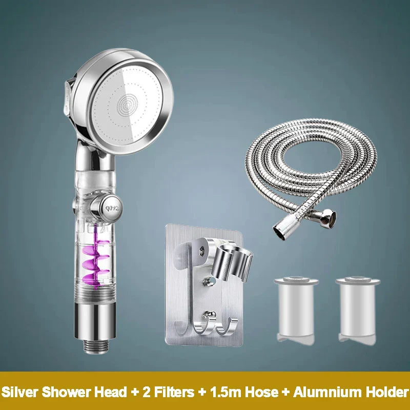 DecorBites™ 3-Function High Pressure Shower Head with Filter Handheld Sprayer