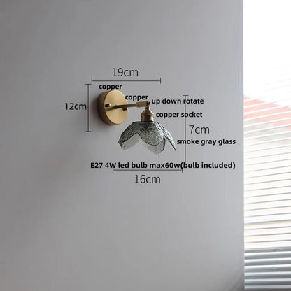 DecorBites™ Glass Bedside Sconce: Modern Nordic LED Wall Light with Pull Chain Switch