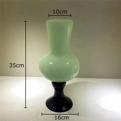 DecorBites™ Goblet Glass Vase for Desk Decoration with Artificial Flowers