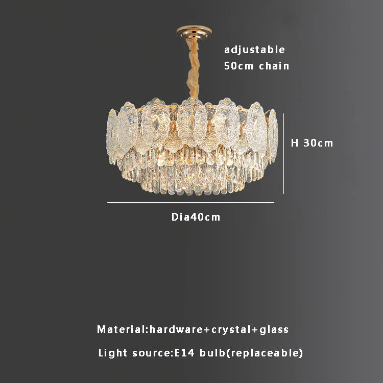 DecorBites™ Gold Glass Dining Table Lamp | Modern Round Crystal Hanging Pendant Lights