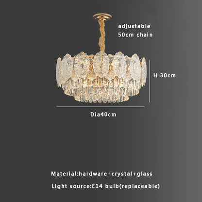 DecorBites™ Gold Glass Dining Table Lamp | Modern Round Crystal Hanging Pendant Lights