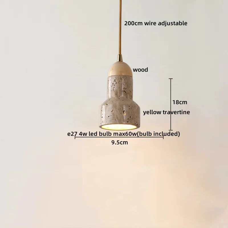 DecorBites™ LED Yellow Travertine Hanging Lamp for Home Decor and Lighting Fixtures