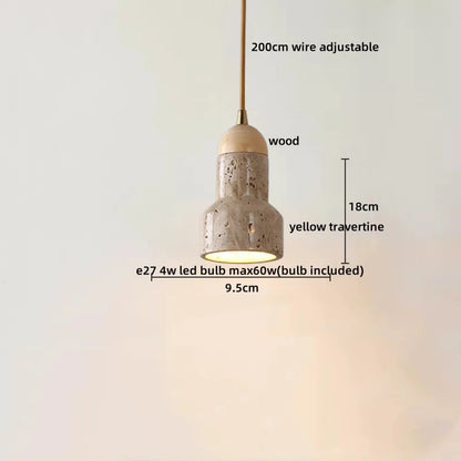 DecorBites™ LED Yellow Travertine Hanging Lamp for Home Decor and Lighting Fixtures