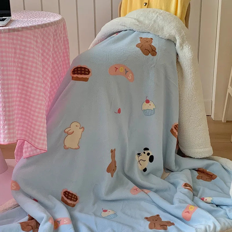 Cartoon Plush Sofa Blanket