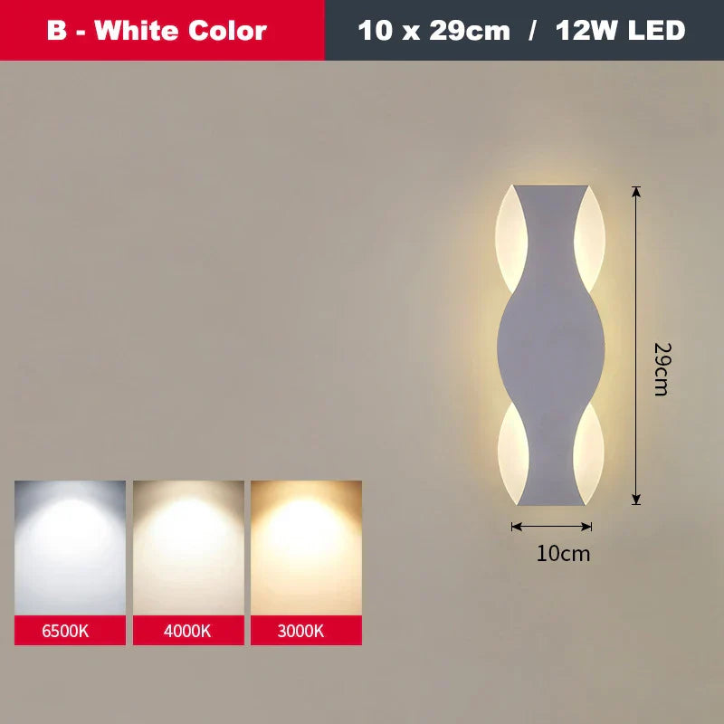 DecorBites™ LED Wave Wall Light for Indoor Corridors, Bedrooms, and Sofas
