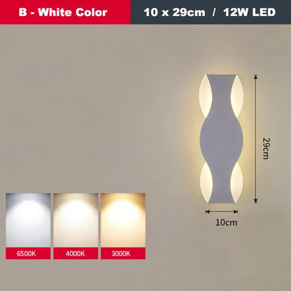 DecorBites™ LED Wave Wall Light for Indoor Corridors, Bedrooms, and Sofas