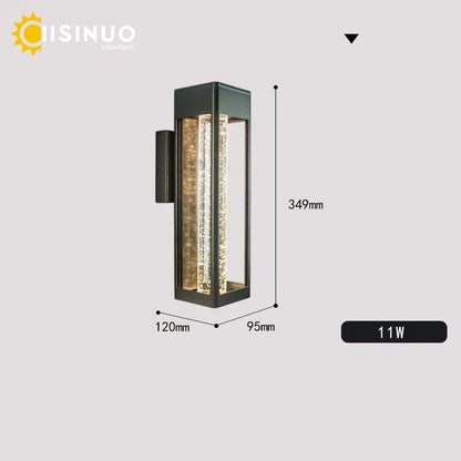 DecorBites™ Crystal Bubble Glass Wall Lamp 11W LED Outdoor Sconce IP65 Garden Light