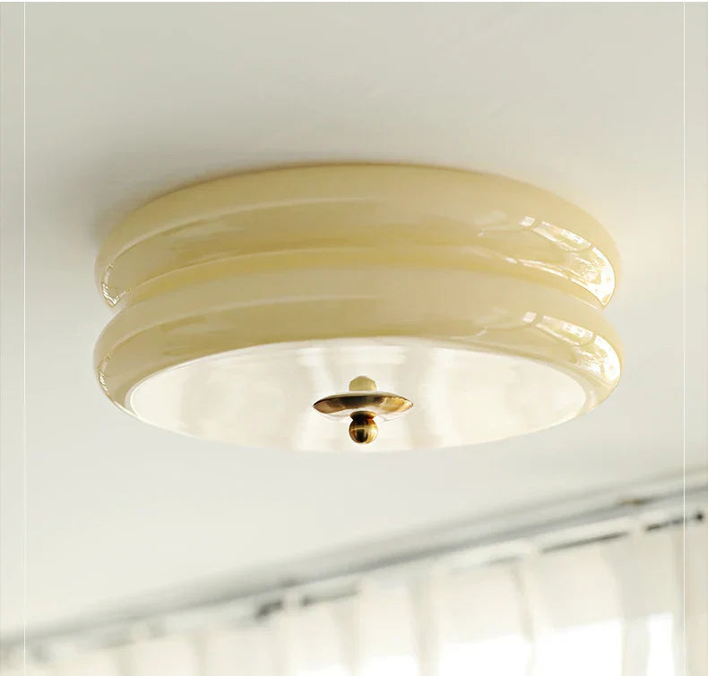 DecorBites™ Cream Medieval Glass Ceiling Lamp for Living Room, Dining Room, Bedroom & Study