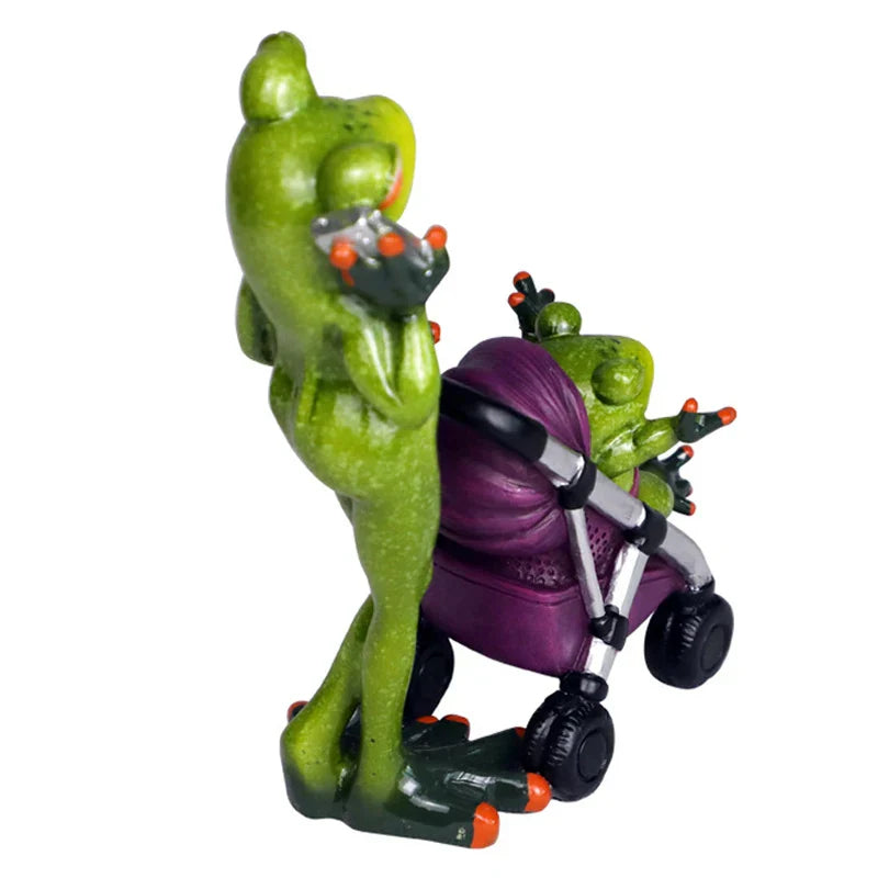 DecorBites™ Frog Family Statue Set Home Decor Cute Animal Figurine Living Room Bedroom Desktop Accessory