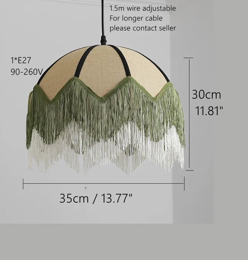 DecorBites™ French Retro Style Bedroom Chandelier | Woven Fabric Pendant Lamp