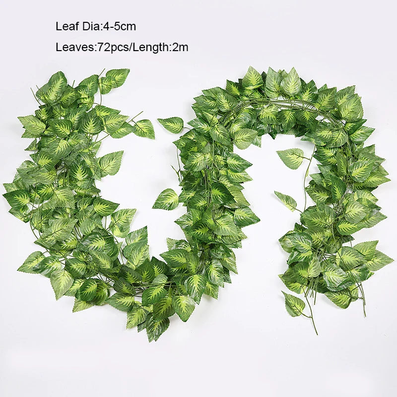 DecorBites™ Ivy Green Fake Leaves Garland Vine Wall Decoration Artificial Plants