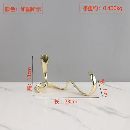DecorBites™ Geometric Gold Candlestick Holder Centerpiece