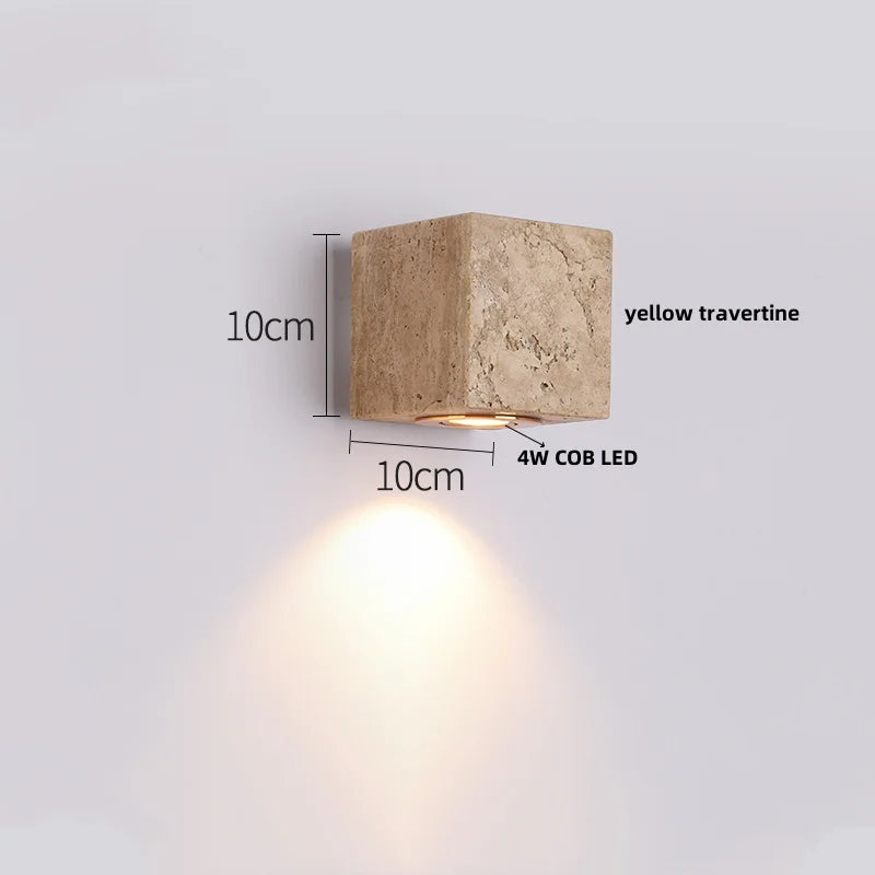 Travertine Glass Wall Light