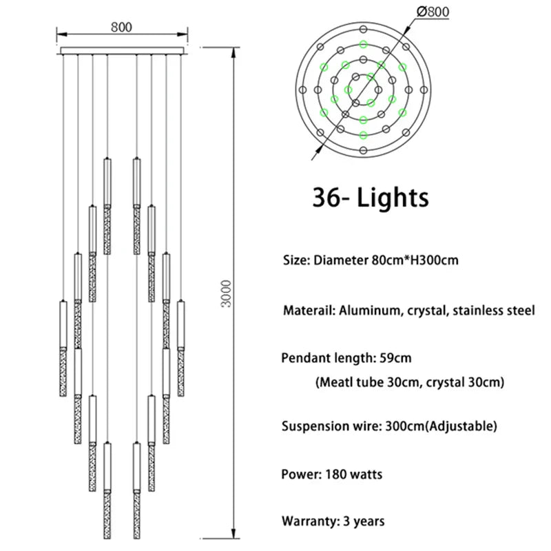 DecorBites™ Crystal LED Chandelier: Modern Nordic Minimalist Indoor Light Fixture for Living Room