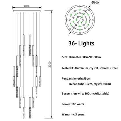 DecorBites™ Crystal LED Chandelier: Modern Nordic Minimalist Indoor Light Fixture for Living Room