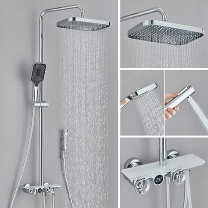 DecorBites™ Grey Thermostatic Digital Shower Faucet Set with Rainfall System