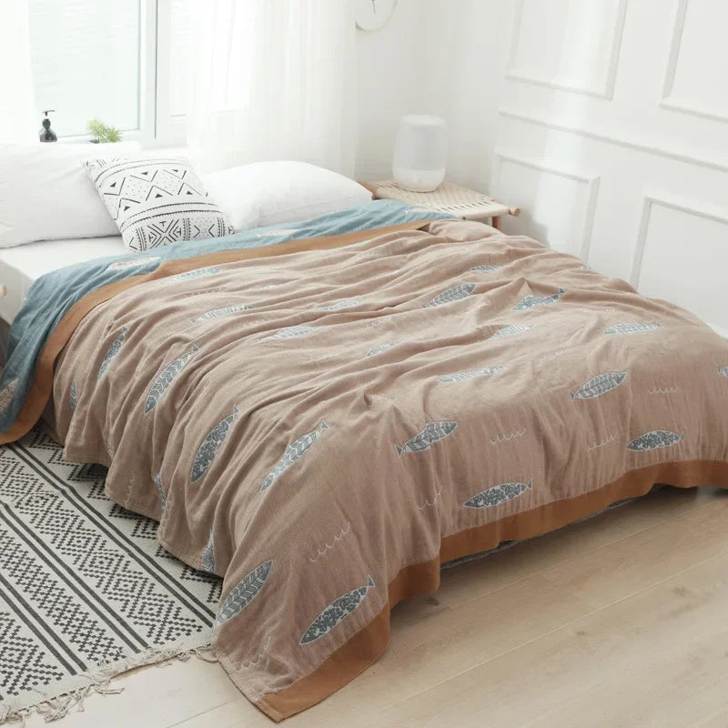 Cotton Fish Gauze Blanket