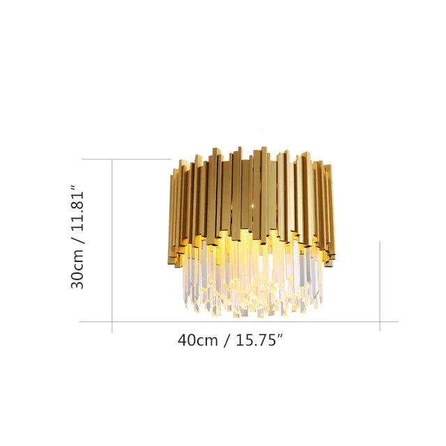 Gold Round Crystal Chandelier 72cm Hanging