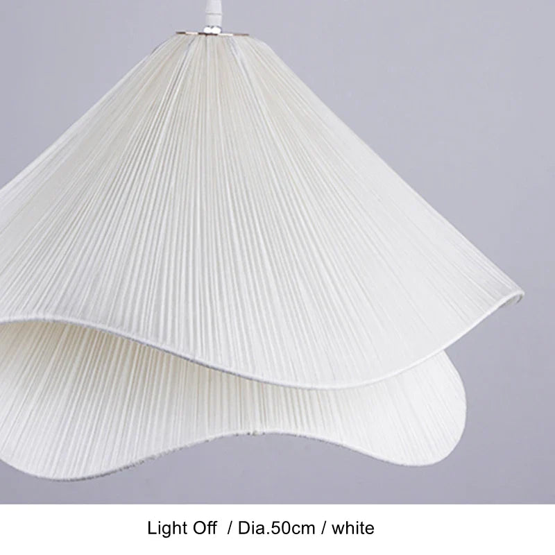 White Flower Fabric Pendant Light