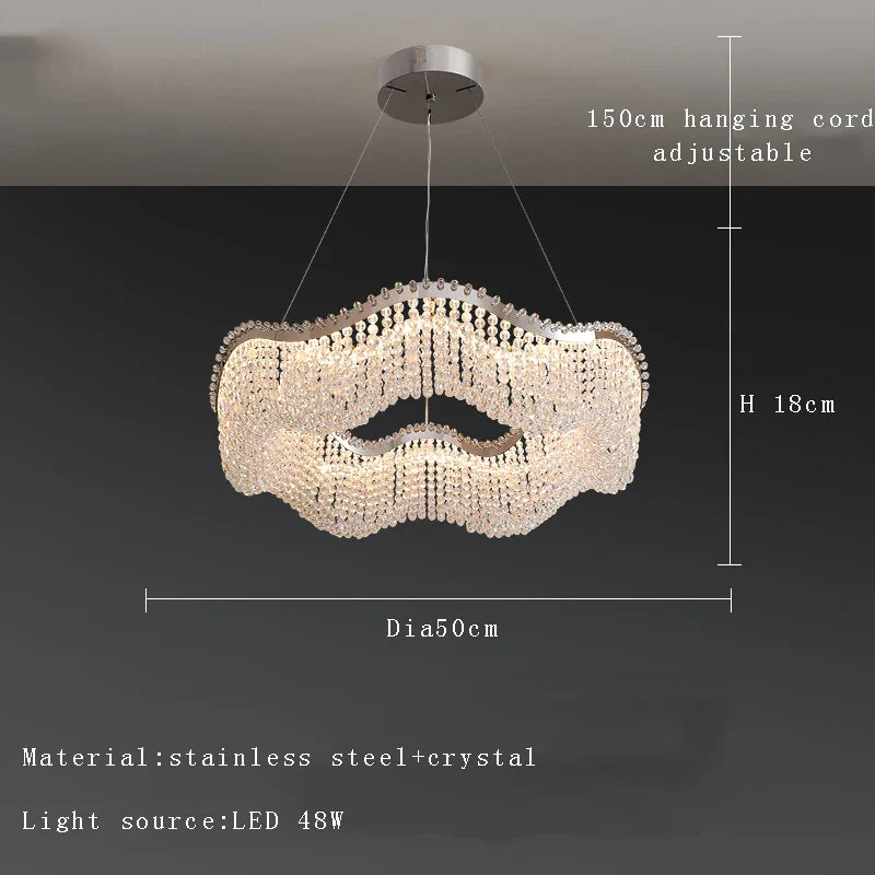 DecorBites™ Crystal Bead Chandelier LED Lights for Modern Luxury Home Decor & Bedroom