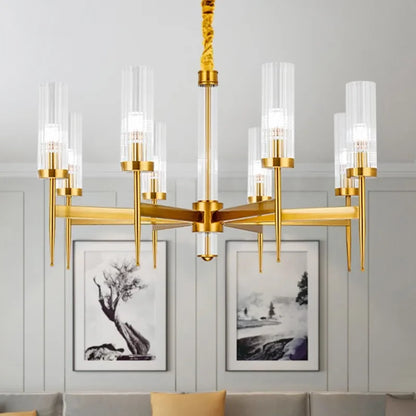 DecorBites™ Gold Plated Nordic Living Room LED Chandelier | Luxury Hanging Pendant Lighting