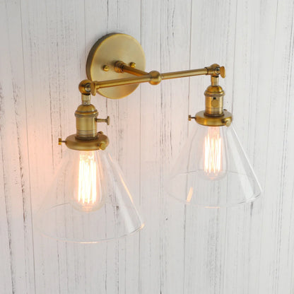 DecorBites™ Funnel Glass Wall Sconce Light Fixture for Bedroom and Loft Decor