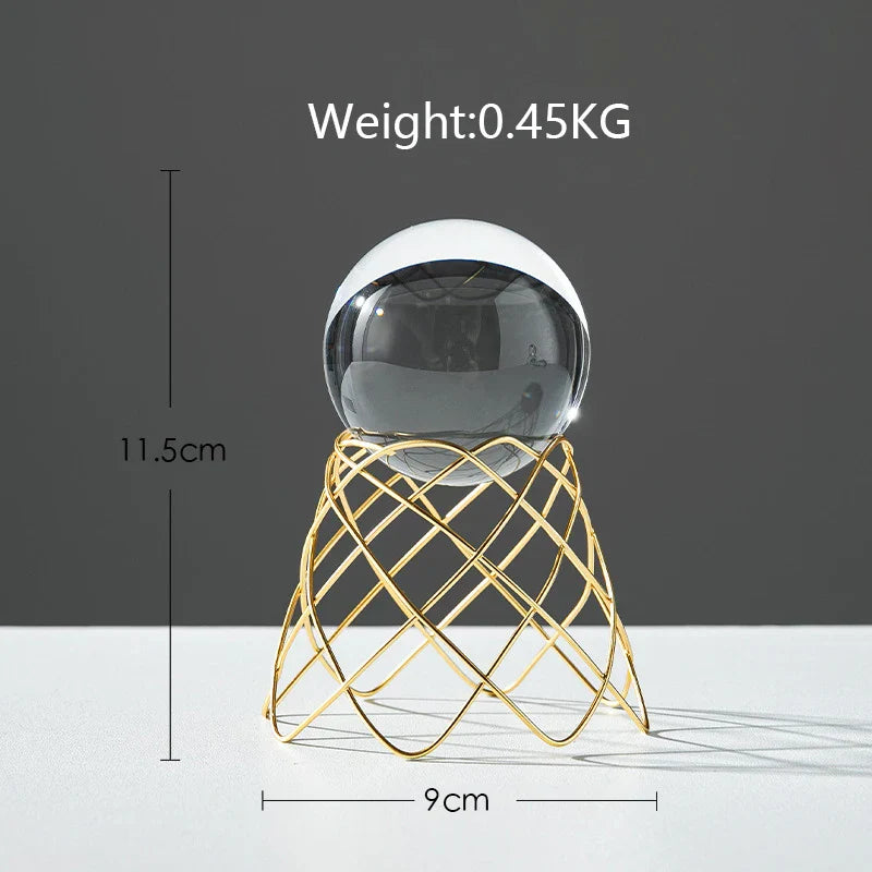 DecorBites™ Crystal Ball Crafts: Nordic Light Luxury Modern Metal Décor for Home and TV Cabinet