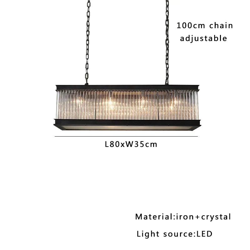 DecorBites™ Kristal Glass Rectangle Pendant Lights - Nordic Classic Dining Table Luminaire