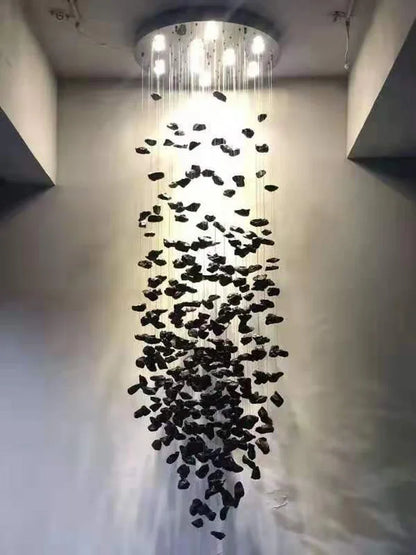 DecorBites™ Crystal Chandelier: Modern Staircase LED Lighting for Hallway & Lobby