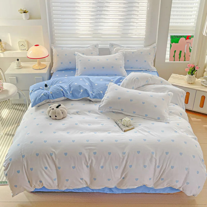 DecorBites™ Cozy Cotton Bedding Set for Double Bed, Autumn Winter Duvet Cover Kit
