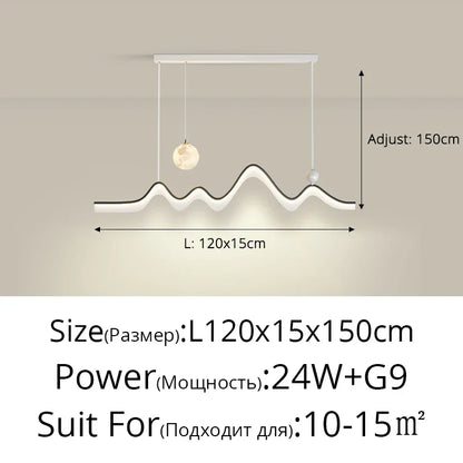 DecorBites™ LED Chandelier: Modern Minimalist Pendant Light for Dining Room, Kitchen, Home Lighting