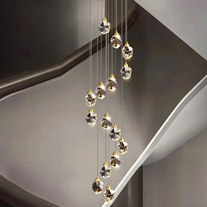 Modern Crystal Staircase Chandelier Pendant Light