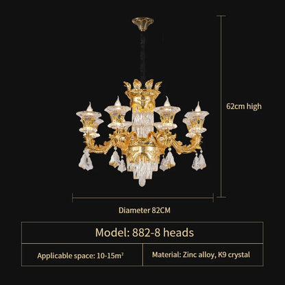 DecorBites™ Jade Crystal Chandelier - Elegant European Style Living Room Lighting