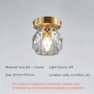DecorBites™ Diamond Crystal Ceiling Lights: Modern LED Fixture for Bedroom, Corridor, Aisle, Entrance, Bar, Cafe
